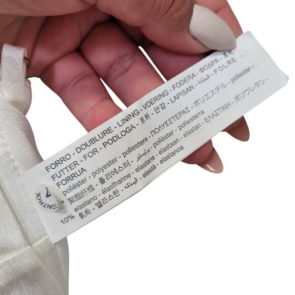 Zara Women's Cream Satin Triangle Bralette Crop Top Size Small - Picture 6 of 8